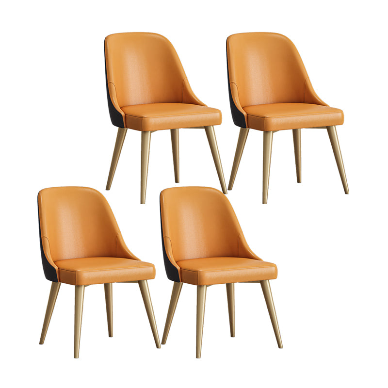 Chaises de salle à manger en Faux cuir de conception nordique, chaise de salle à manger sans bras à dossier solide