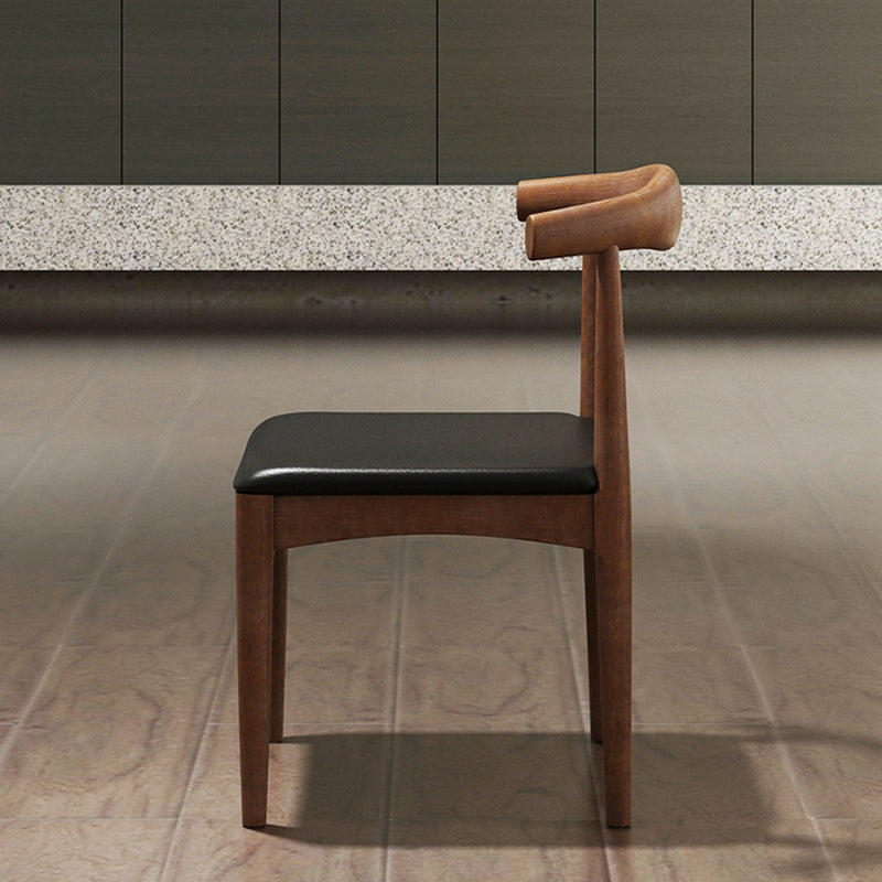 Sillas de comedor modernas con respaldo abierto, sillas laterales sin brazos con patas de madera
