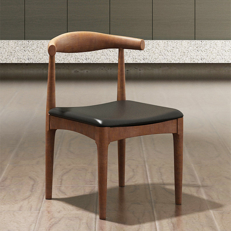 Sillas de comedor modernas con respaldo abierto, sillas laterales sin brazos con patas de madera