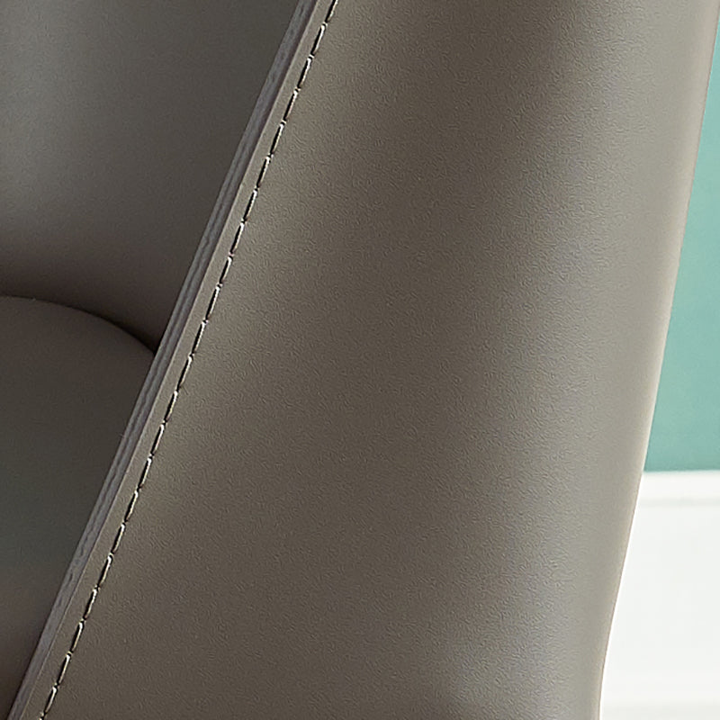 Silla sin brazos de comedor de metal contemporáneo, silla lateral de comedor de cuero para uso en restaurantes