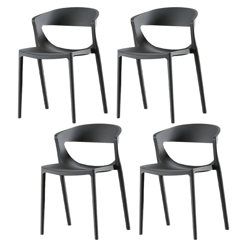 Modern Dining and Accent Chairs Indoor-Outdoor Plastic Open Back Side Chair