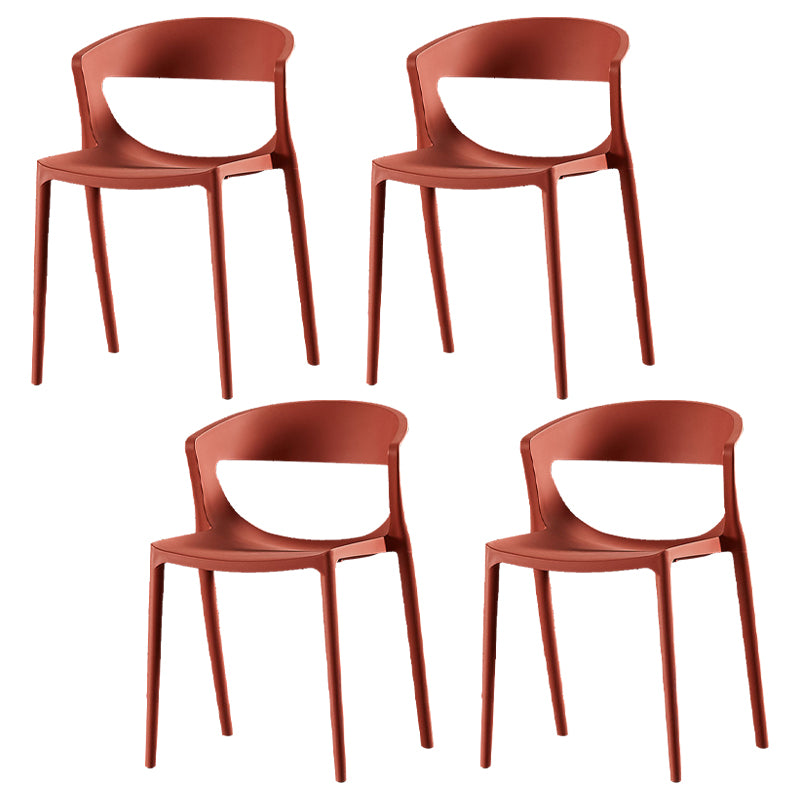 Modern Dining and Accent Chairs Indoor-Outdoor Plastic Open Back Side Chair