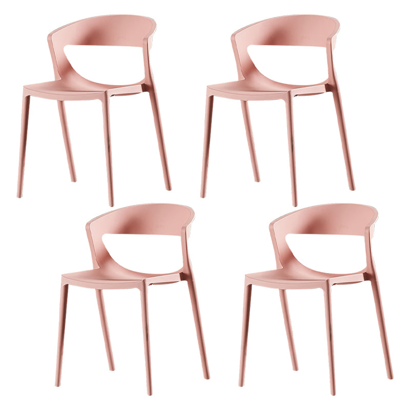 Modern Dining and Accent Chairs Indoor-Outdoor Plastic Open Back Side Chair