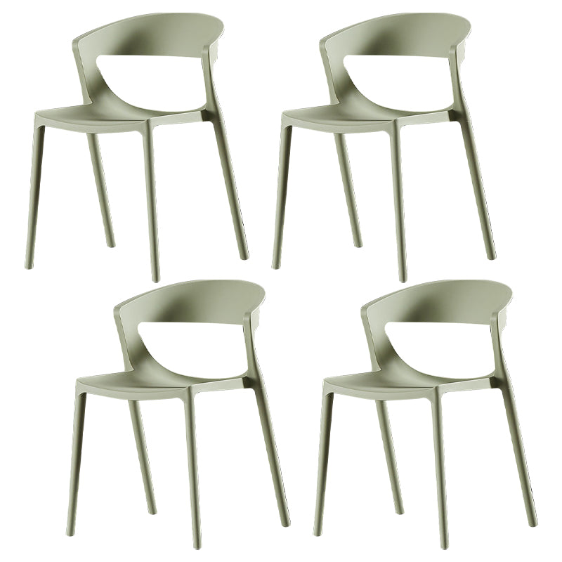 Modern Dining and Accent Chairs Indoor-Outdoor Plastic Open Back Side Chair