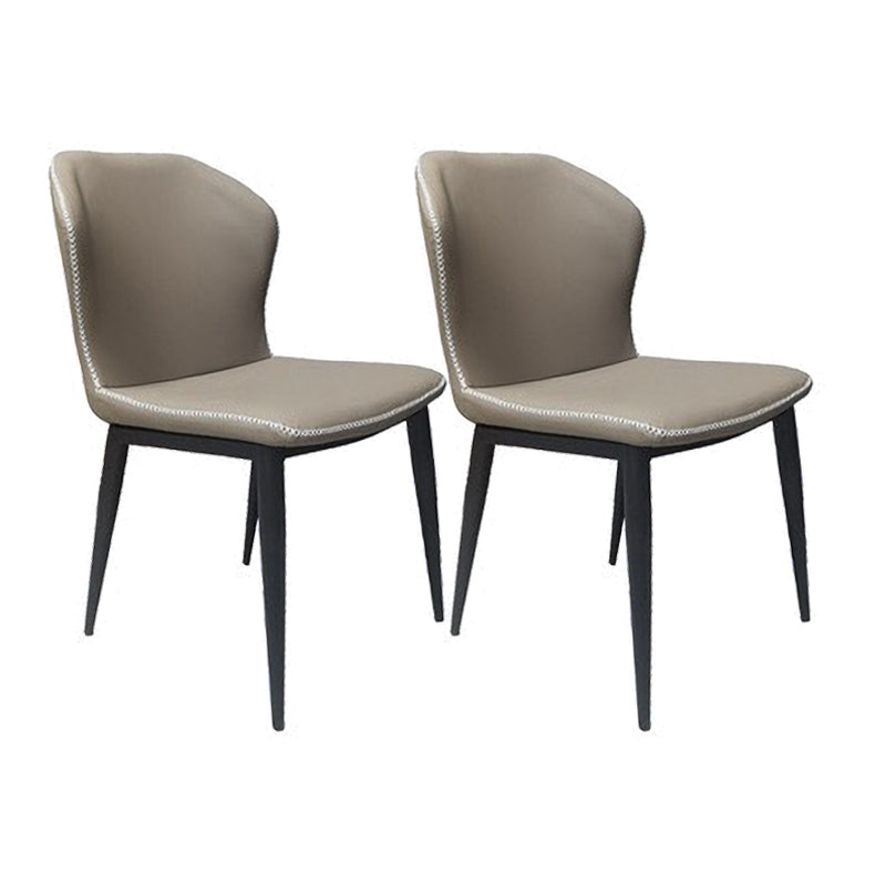 Industrieel ontwerp Wingback armloze eetkamerstoel Kunstleer eetkamerstoelen