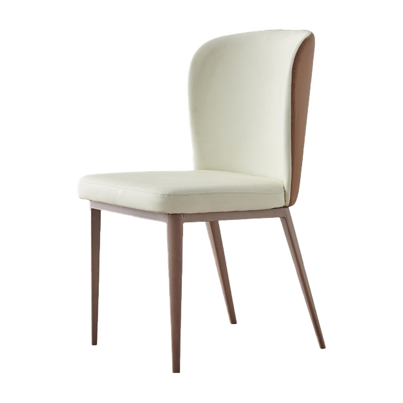Eigentijdse eetkamerstoelen Armloze zijstoelen met metalen poten