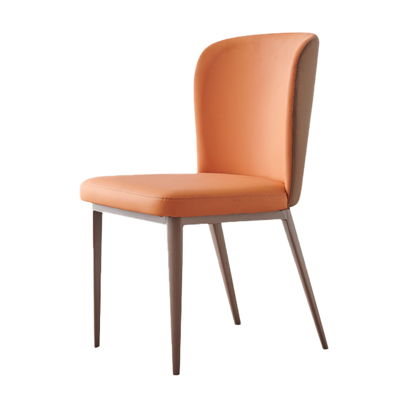 Eigentijdse eetkamerstoelen Armloze zijstoelen met metalen poten