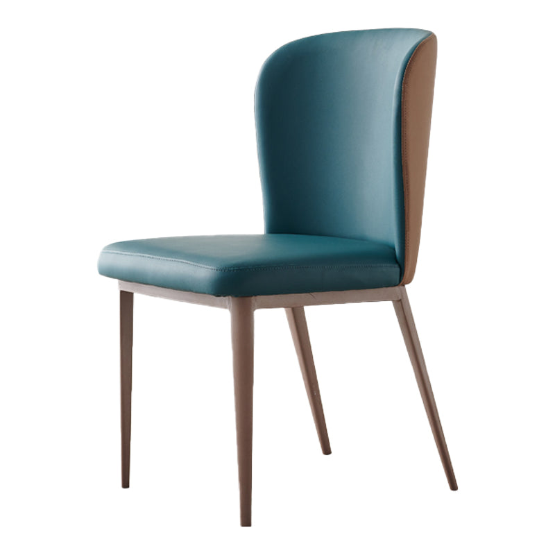 Eigentijdse eetkamerstoelen Armloze zijstoelen met metalen poten