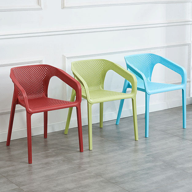Silla de comedor de cocina escandinava de plástico, sillón con respaldo sólido