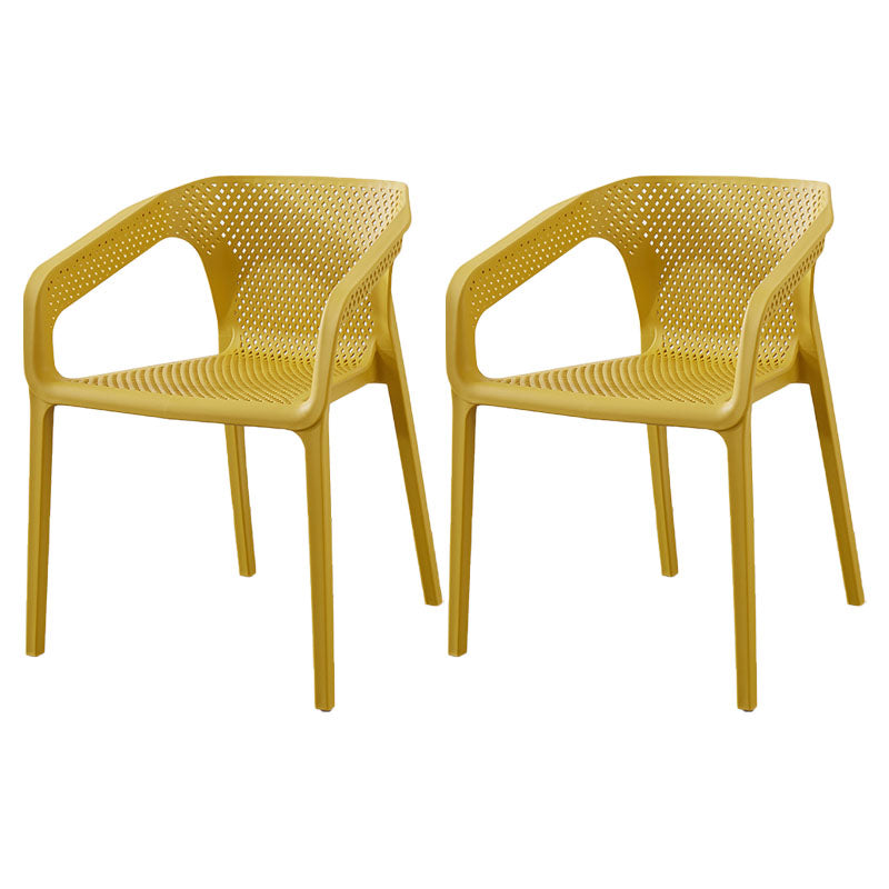Silla de comedor de cocina escandinava de plástico, sillón con respaldo sólido