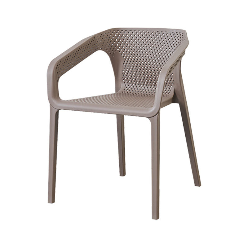Silla de comedor de cocina escandinava de plástico, sillón con respaldo sólido