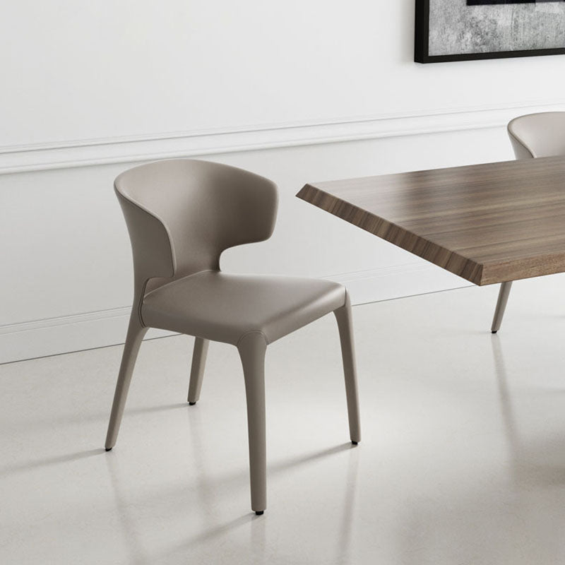 Silla de comedor de cuero sintético contemporáneo, sillas de comedor de metal para uso en restaurantes