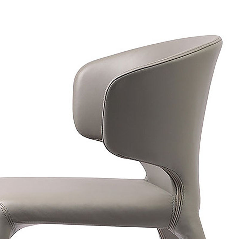 Silla de comedor de cuero sintético contemporáneo, sillas de comedor de metal para uso en restaurantes