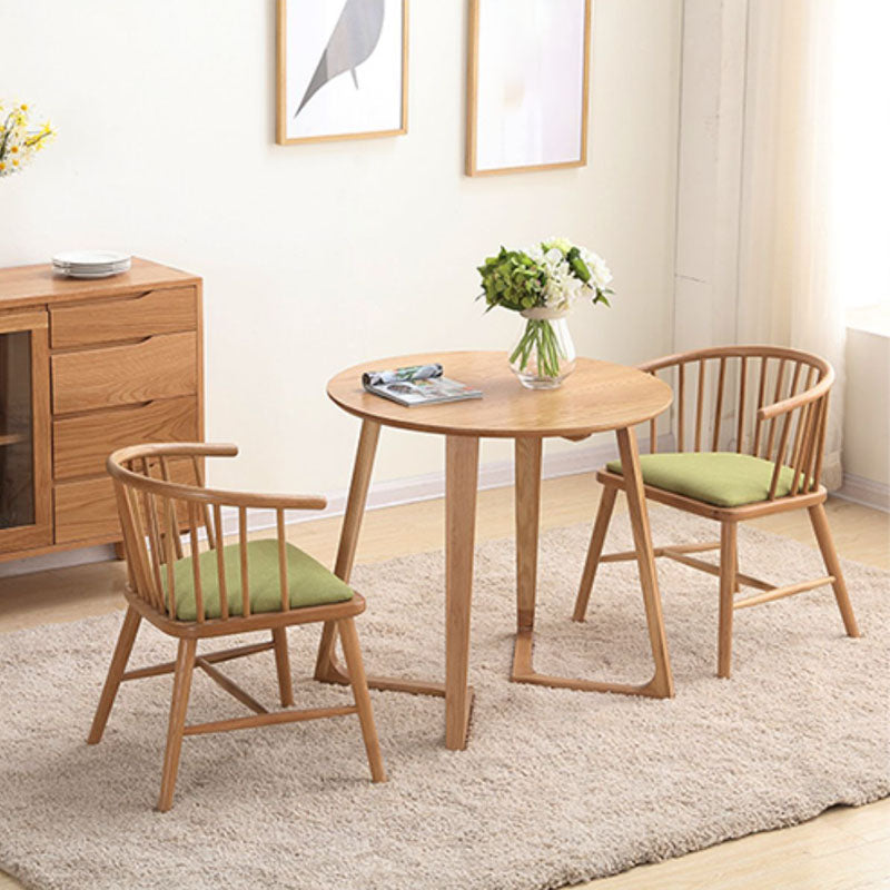 Sillón de madera contemporáneo para estancia en familia, acabado mate, respaldo Windsor, silla de comedor