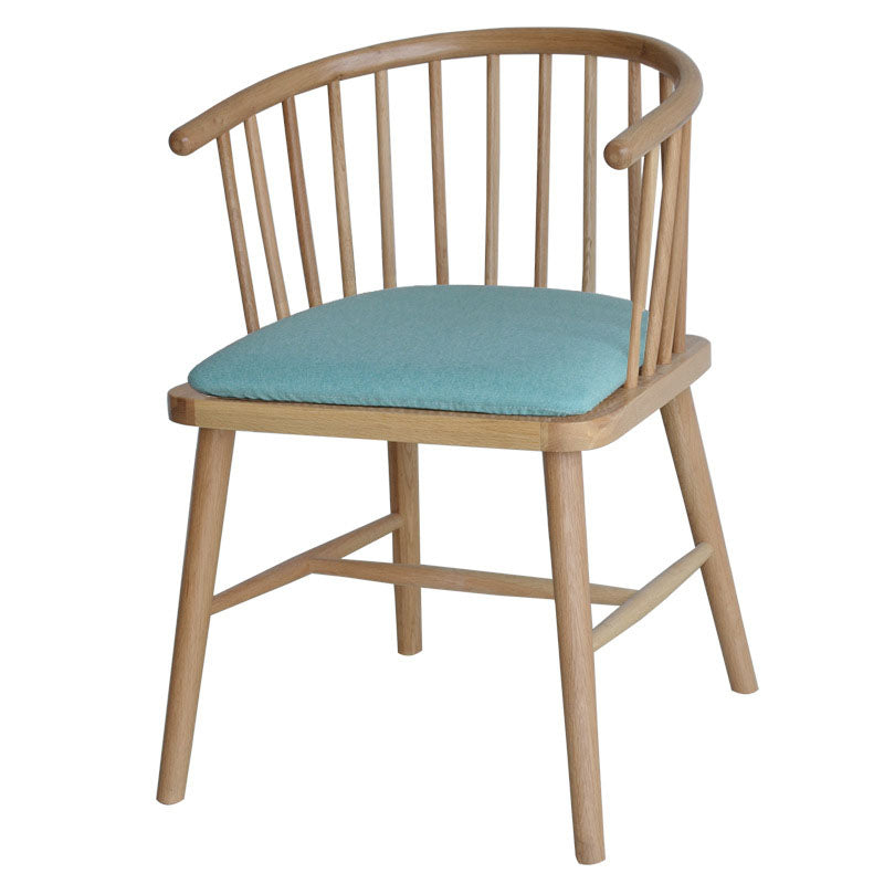 Sillón de madera contemporáneo para estancia en familia, acabado mate, respaldo Windsor, silla de comedor