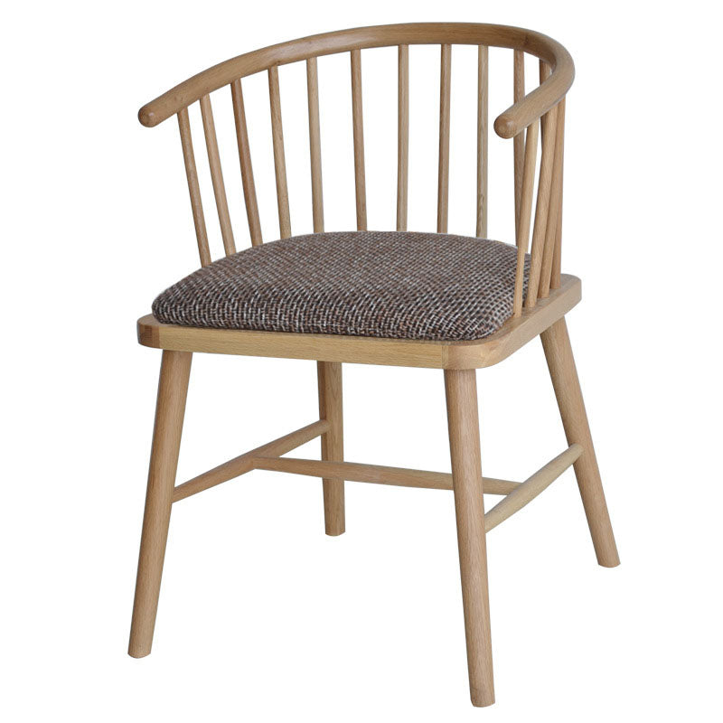 Sillón de madera contemporáneo para estancia en familia, acabado mate, respaldo Windsor, silla de comedor