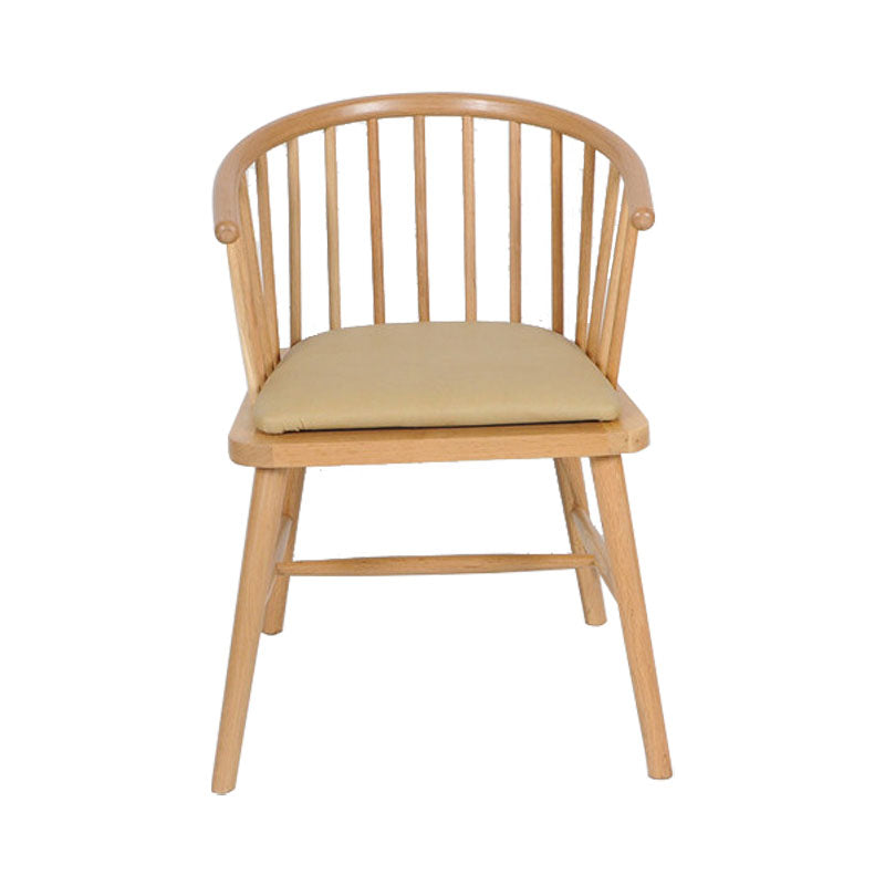 Sillón de madera contemporáneo para estancia en familia, acabado mate, respaldo Windsor, silla de comedor