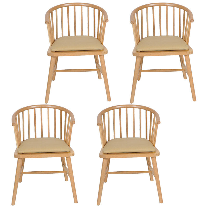 Sillón de madera contemporáneo para estancia en familia, acabado mate, respaldo Windsor, silla de comedor