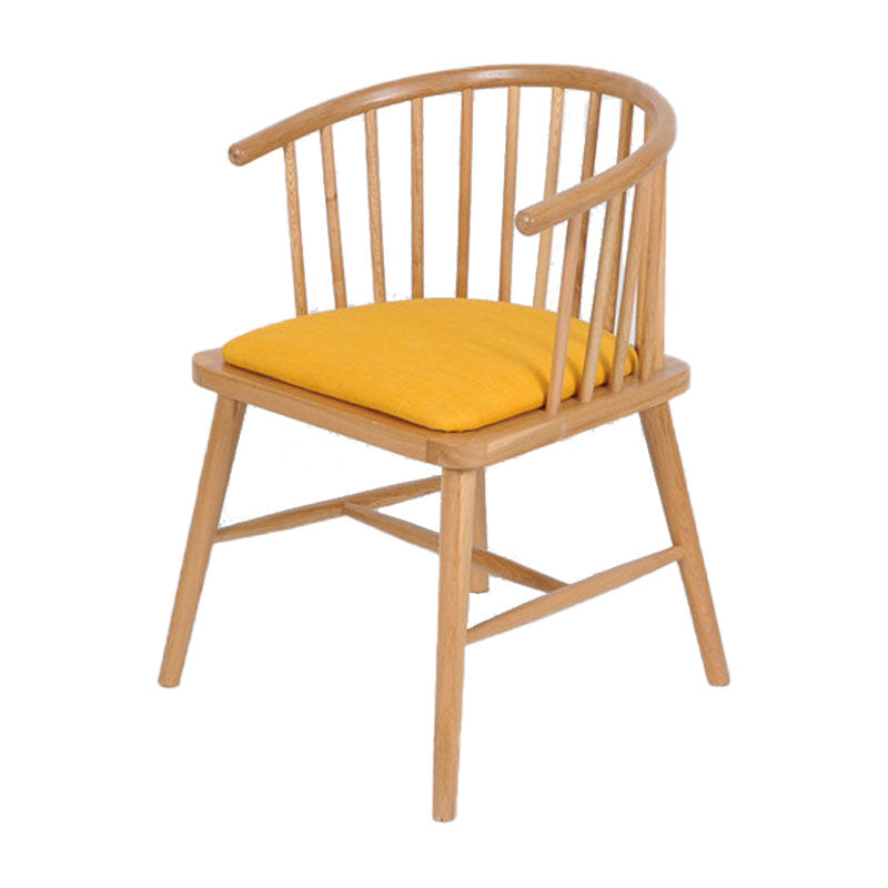 Sillón de madera contemporáneo para estancia en familia, acabado mate, respaldo Windsor, silla de comedor