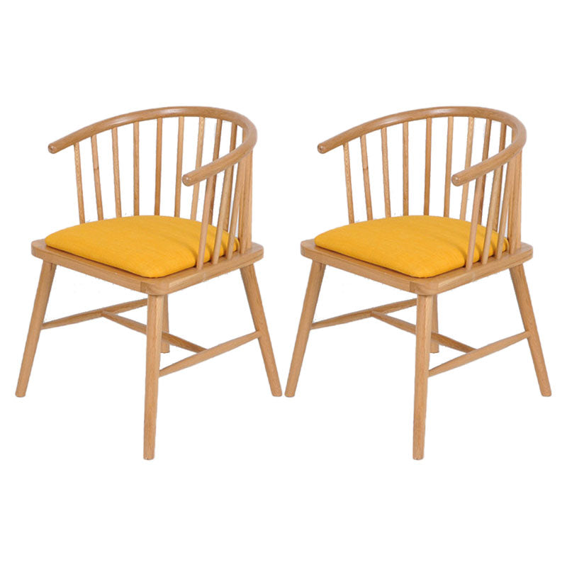 Sillón de madera contemporáneo para estancia en familia, acabado mate, respaldo Windsor, silla de comedor