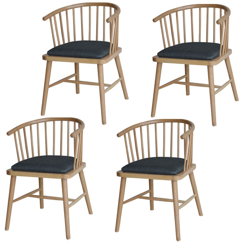 Sillón de madera contemporáneo para estancia en familia, acabado mate, respaldo Windsor, silla de comedor
