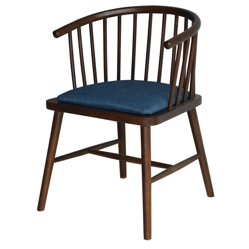 Sillón de madera contemporáneo para estancia en familia, acabado mate, respaldo Windsor, silla de comedor
