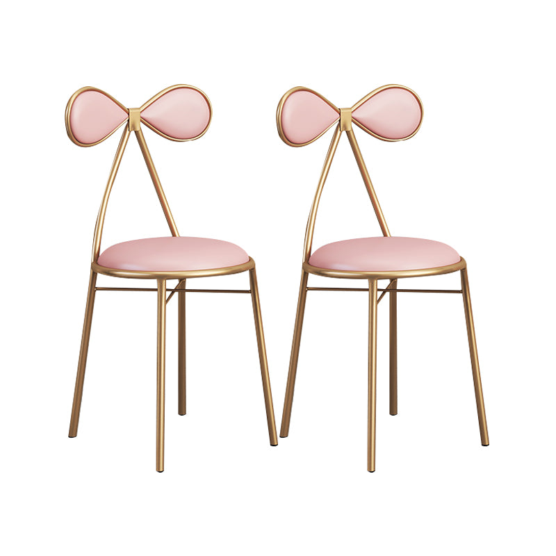 Silla lateral sin brazos de diseño nórdico, silla lateral de comedor de cuero con respaldo abierto