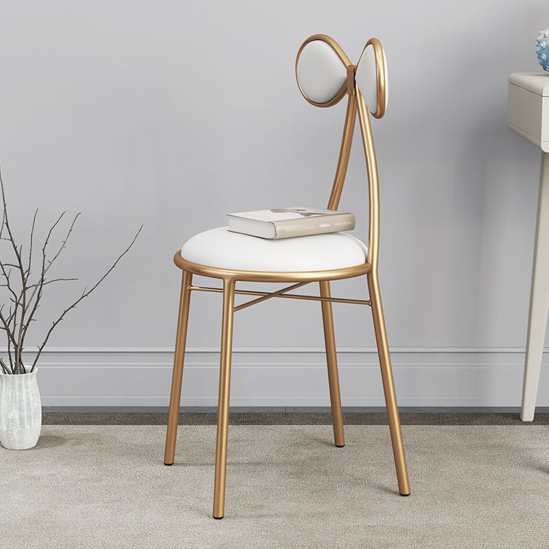 Silla lateral sin brazos de diseño nórdico, silla lateral de comedor de cuero con respaldo abierto