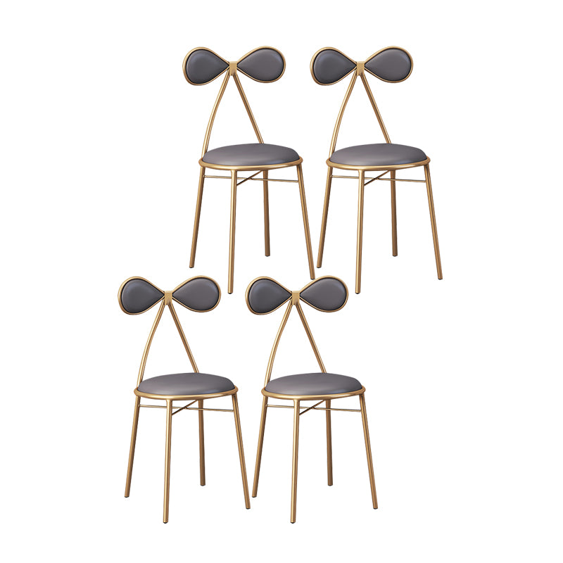 Silla lateral sin brazos de diseño nórdico, silla lateral de comedor de cuero con respaldo abierto