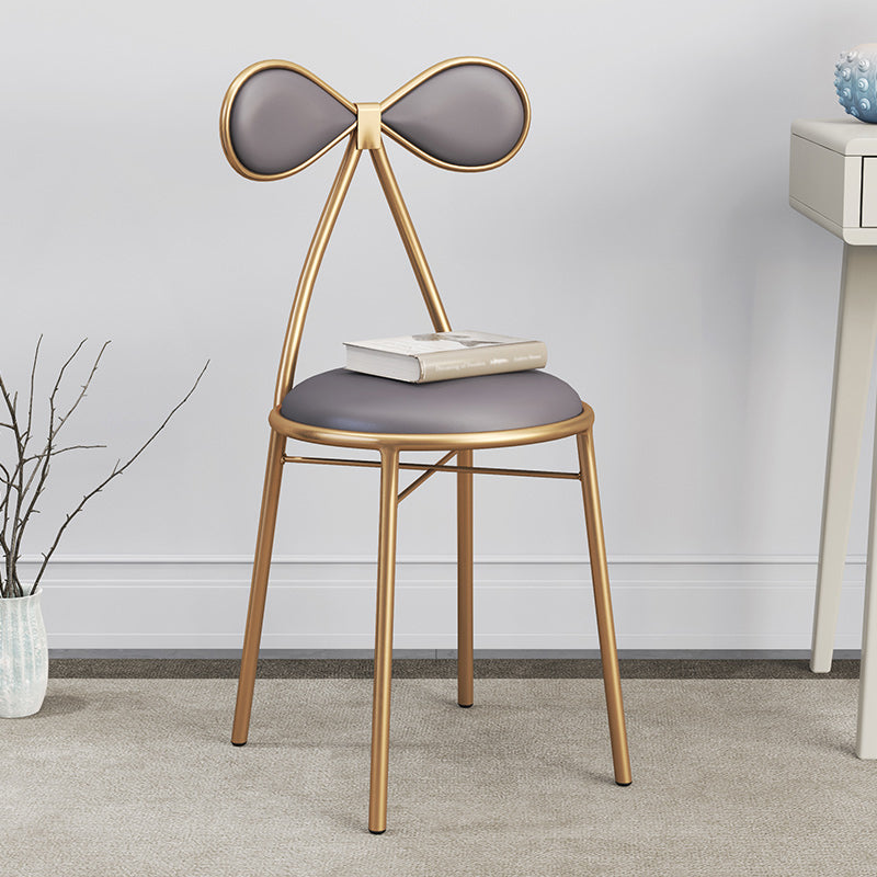 Silla lateral sin brazos de diseño nórdico, silla lateral de comedor de cuero con respaldo abierto