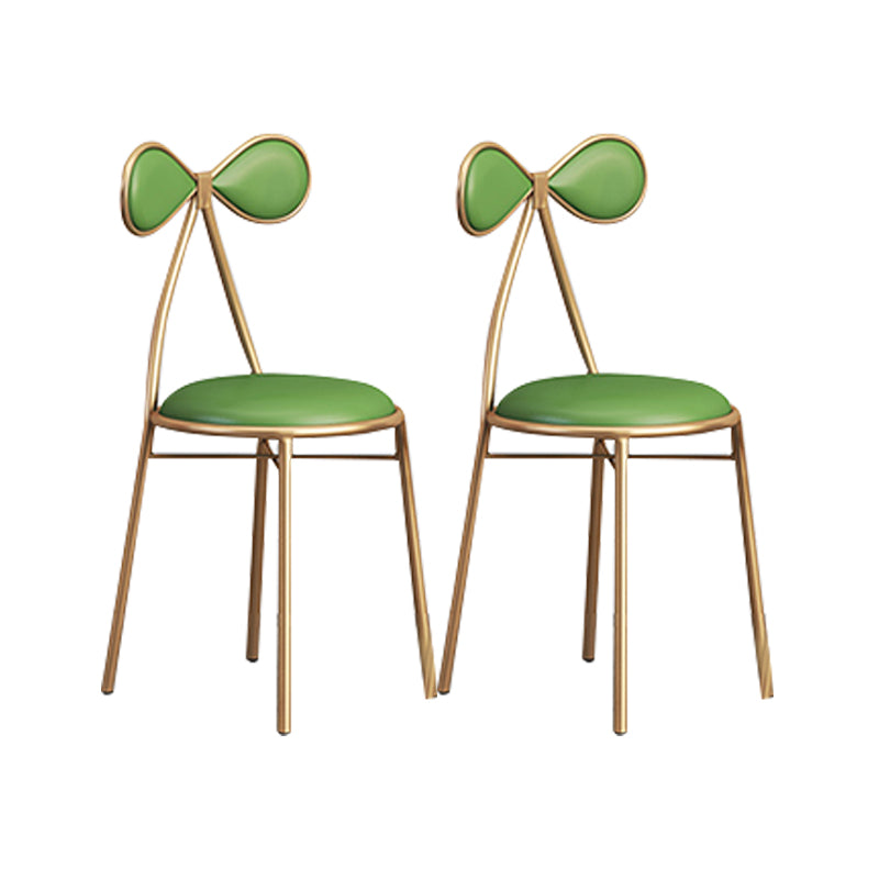 Silla lateral sin brazos de diseño nórdico, silla lateral de comedor de cuero con respaldo abierto