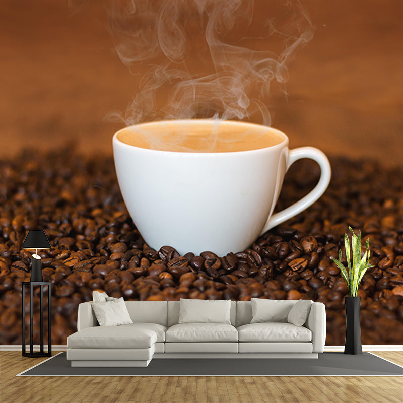 Coffee Resistant Mural Wallpaper Environment Friendly Sleeping Room Wall Mural