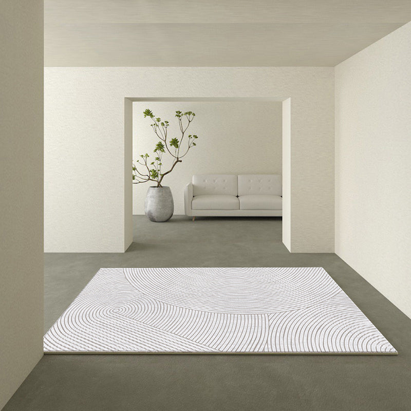 Hellgrau unregelmäßiger gestreiften Teppich Polyester Moderner Teppich Waschbar Teppich für Wohnzimmer