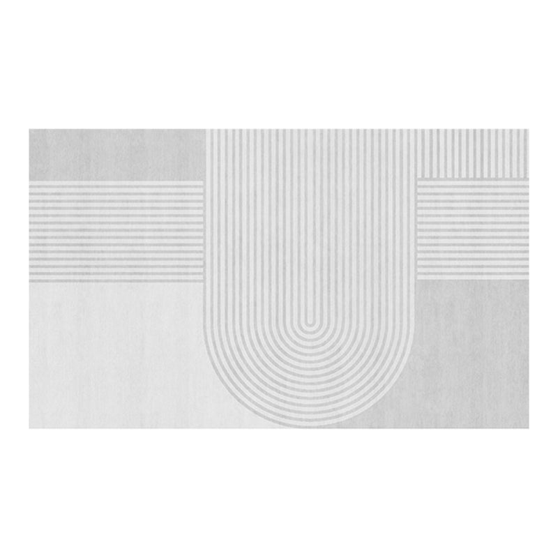 Hellgrau unregelmäßiger gestreiften Teppich Polyester Moderner Teppich Waschbar Teppich für Wohnzimmer