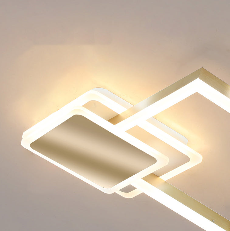 Gold Simplicity Lighting Fixture LED Flush Mounted Ceiling Lights with Acrylic Shade