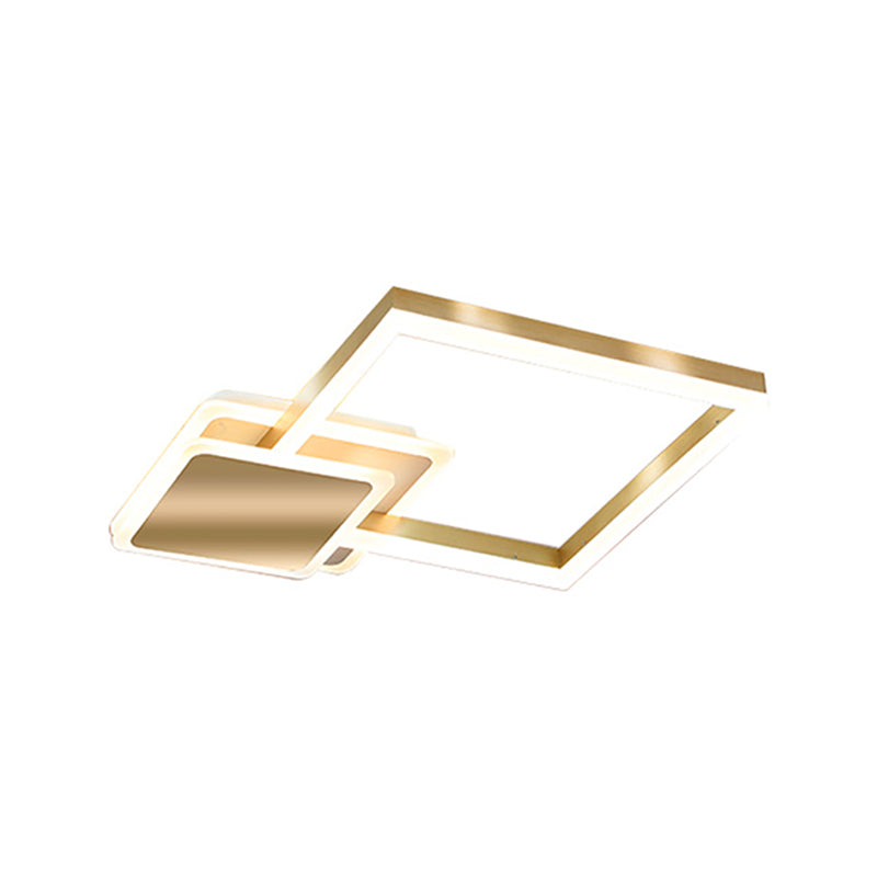 Gold Simplicity Lighting Fixture LED Flush Mounted Ceiling Lights with Acrylic Shade