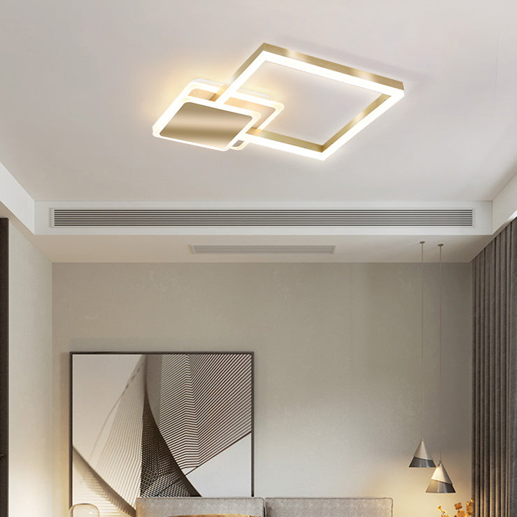 Gold Simplicity Lighting Fixture LED Flush Mounted Ceiling Lights with Acrylic Shade