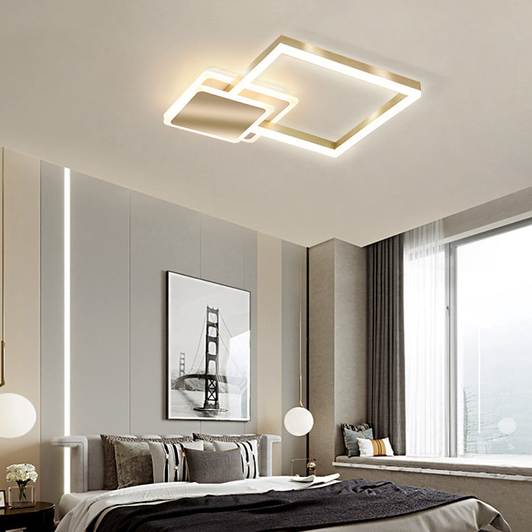 Gold Simplicity Lighting Fixture LED Flush Mounted Ceiling Lights with Acrylic Shade