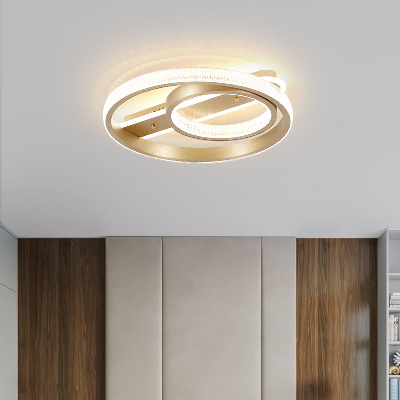 LED Flush Mounted Ceiling Lights with Acrylic Shade Gold Simplicity Lighting Fixture