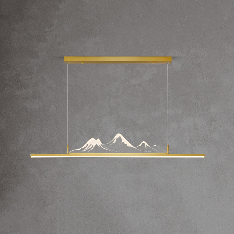 Modern Aluminum Island Light Landscape LED Island Pendant for Dining Room