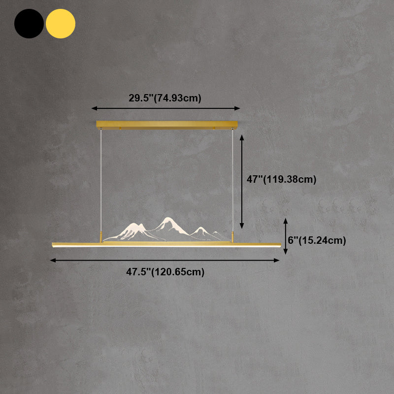 Colgante moderno de la isla de aluminio en la isla LED para comedor