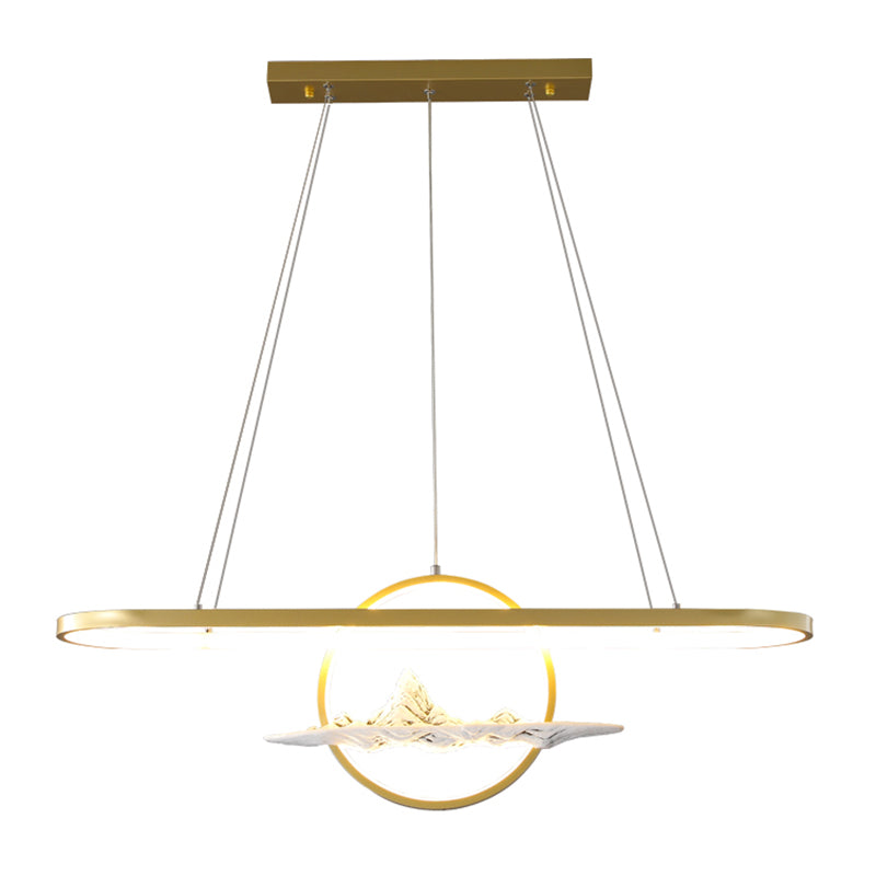 Luces colgantes de forma lineal Estilo contemporáneo de metal de metal de 2 luces de iluminación colgante