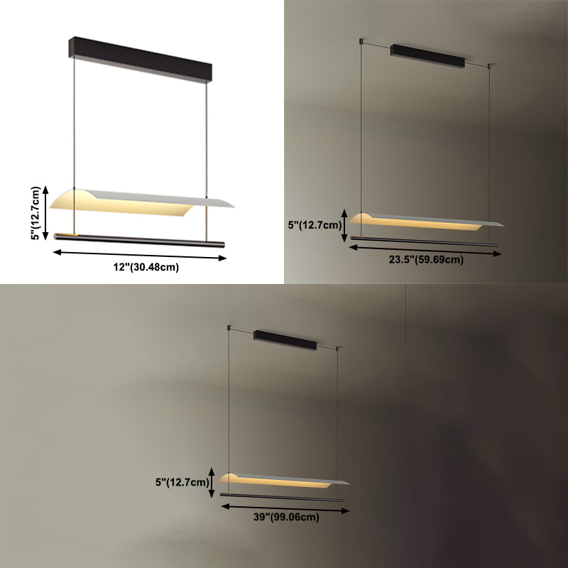 Nordic Metal Island Light Black 1 LED LED PRIGHTA para comedor