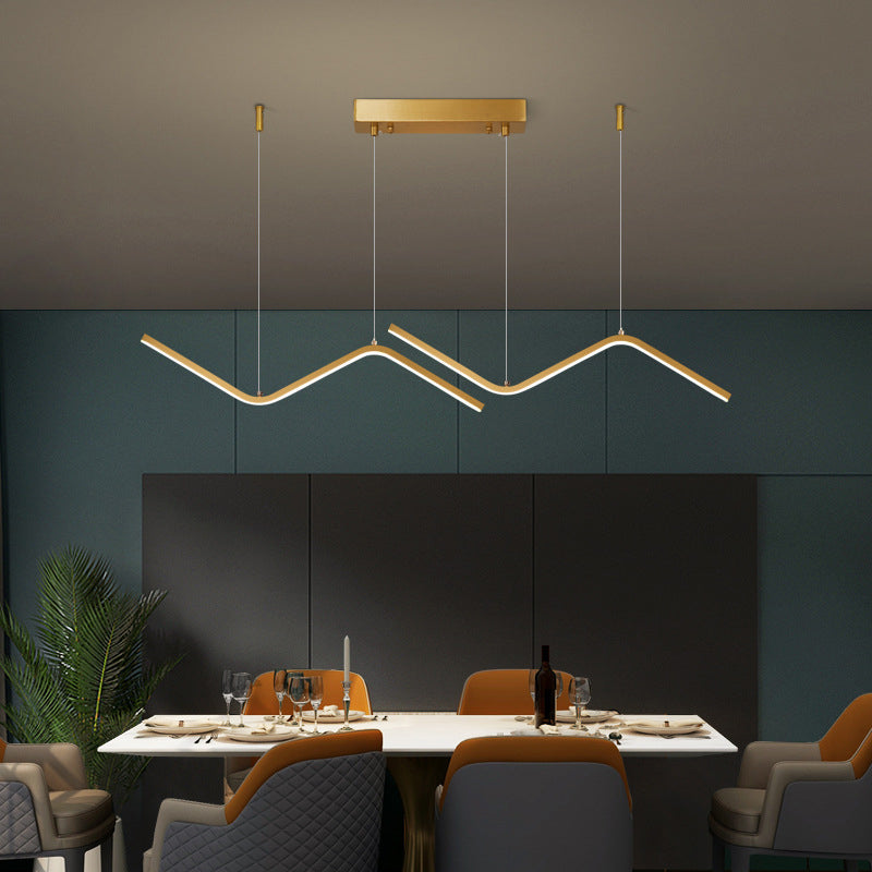 Colgante Nordic Brass Brass Island Light Gold Led Island LED para comedor