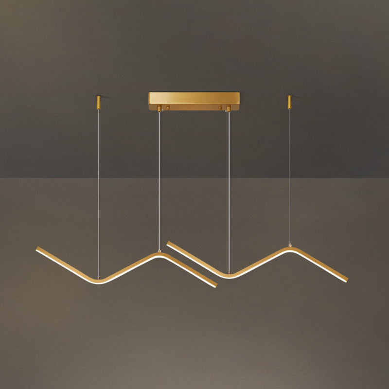 Colgante Nordic Brass Brass Island Light Gold Led Island LED para comedor