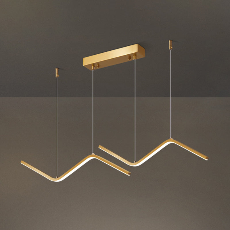 Colgante Nordic Brass Brass Island Light Gold Led Island LED para comedor