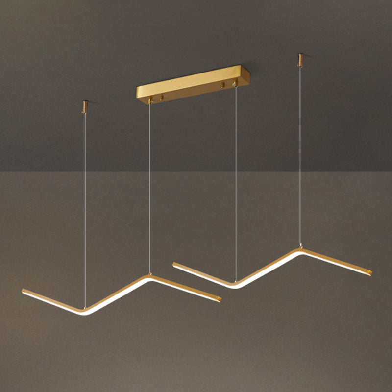 Colgante Nordic Brass Brass Island Light Gold Led Island LED para comedor