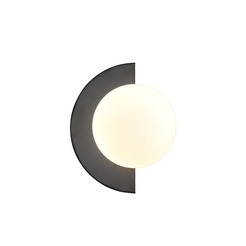 Lumière murale en métal nordique de 8 "de large applexion murale de macaron avec verre pour le salon