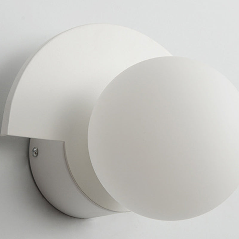 Lumière murale en métal nordique de 8 "de large applexion murale de macaron avec verre pour le salon