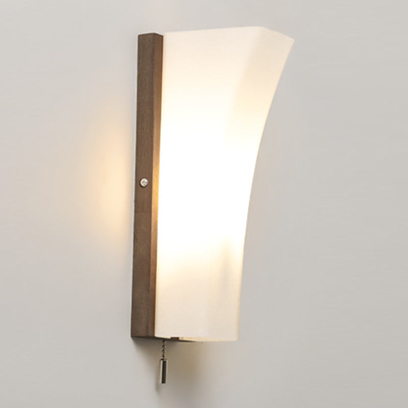 Nordic Style Glass Wall Light Geometrische 1 leichte Wandleuchten mit Holz für Schlafzimmer
